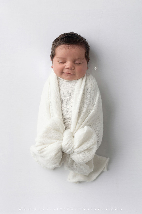 “Studio 120 Photography newborn session featuring timeless poses, cozy knits, and a custom goose theme inspired by the baby shower announcement.”