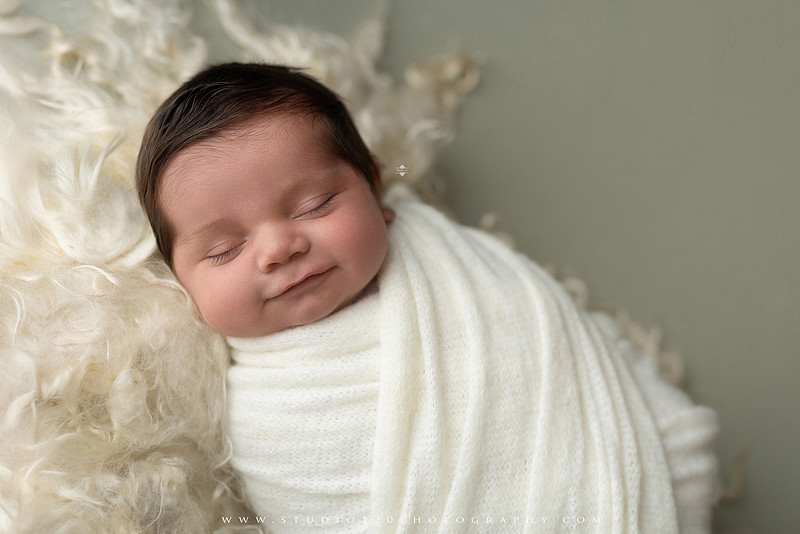 “Studio 120 Photography newborn session featuring timeless poses, cozy knits, and a custom goose theme inspired by the baby shower announcement.”