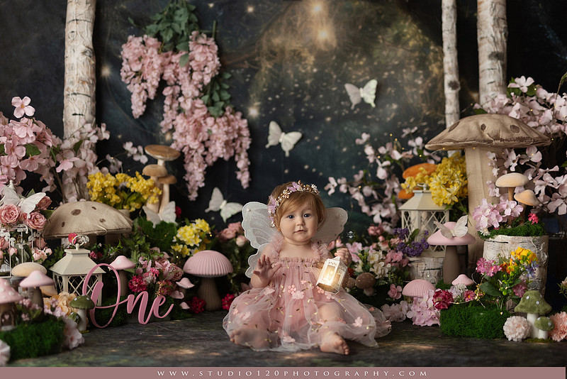 SOTP5449 copyEnchanted woodland fairy cake smash and first birthday milestone portraits at Studio 120 Photography serving Ramona and San Diego, California.