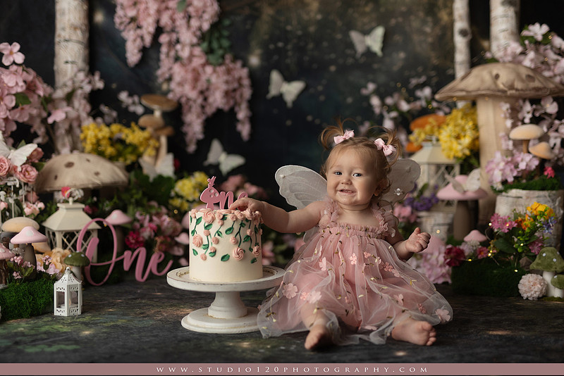 SOTP5449 copyEnchanted woodland fairy cake smash and first birthday milestone portraits at Studio 120 Photography serving Ramona and San Diego, California.