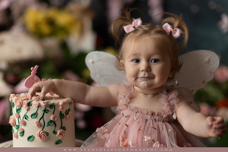 SOTP5449 copyEnchanted woodland fairy cake smash and first birthday milestone portraits at Studio 120 Photography serving Ramona and San Diego, California.