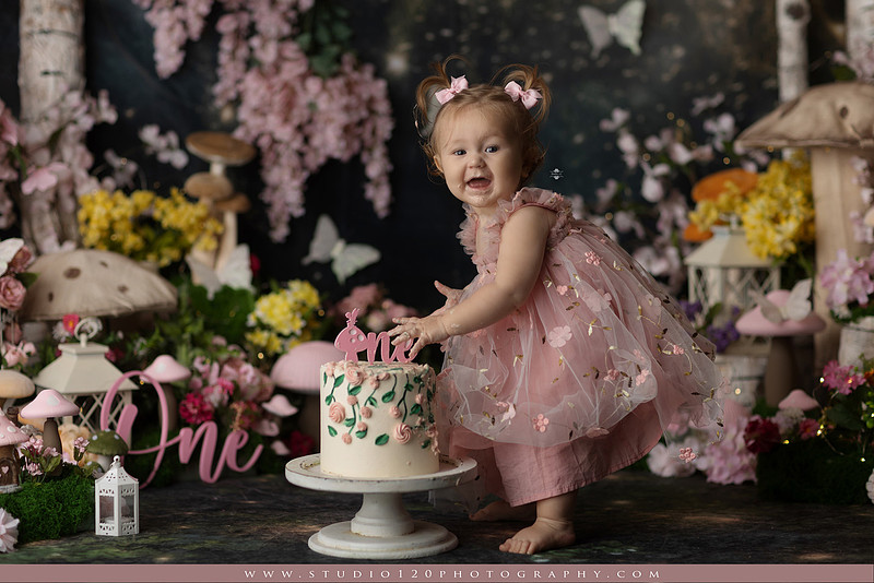 SOTP5449 copyEnchanted woodland fairy cake smash and first birthday milestone portraits at Studio 120 Photography serving Ramona and San Diego, California.