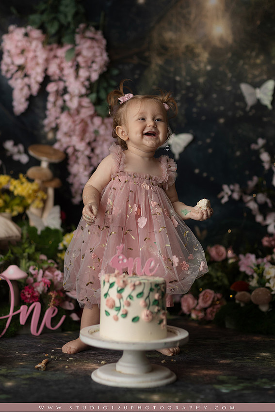 SOTP5449 copyEnchanted woodland fairy cake smash and first birthday milestone portraits at Studio 120 Photography serving Ramona and San Diego, California.