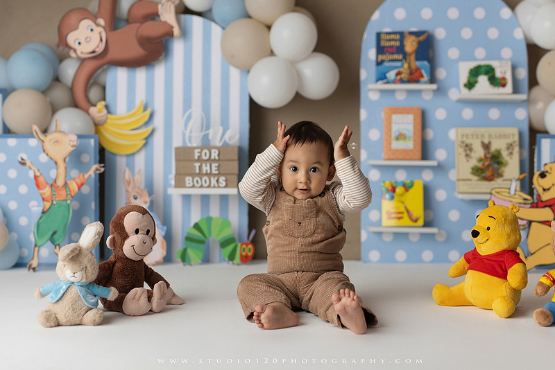 First birthday cake smash and western splash milestone session at Studio 120 Photography in Ramona California serving Poway, Santee, Lakeside, and San Diego families