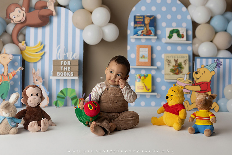First birthday cake smash and western splash milestone session at Studio 120 Photography in Ramona California serving Poway, Santee, Lakeside, and San Diego families