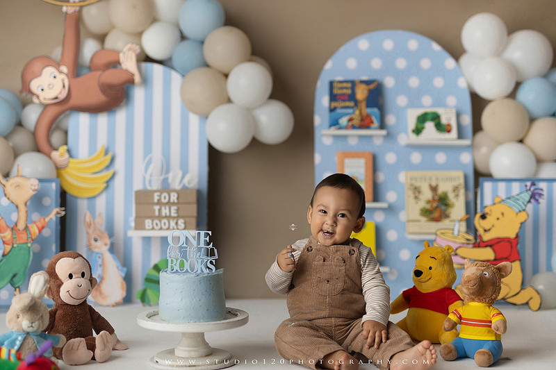 First birthday cake smash and western splash milestone session at Studio 120 Photography in Ramona California serving Poway, Santee, Lakeside, and San Diego families