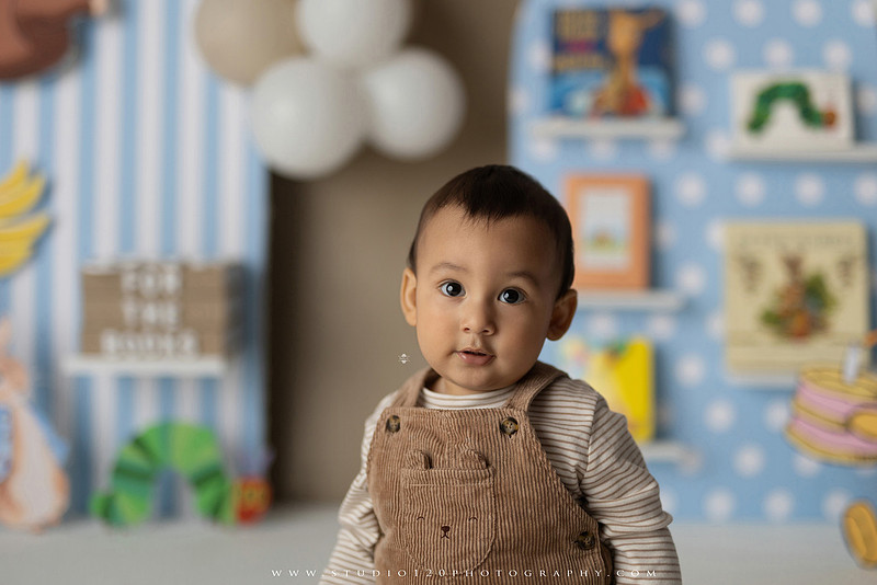 First birthday cake smash and western splash milestone session at Studio 120 Photography in Ramona California serving Poway, Santee, Lakeside, and San Diego families