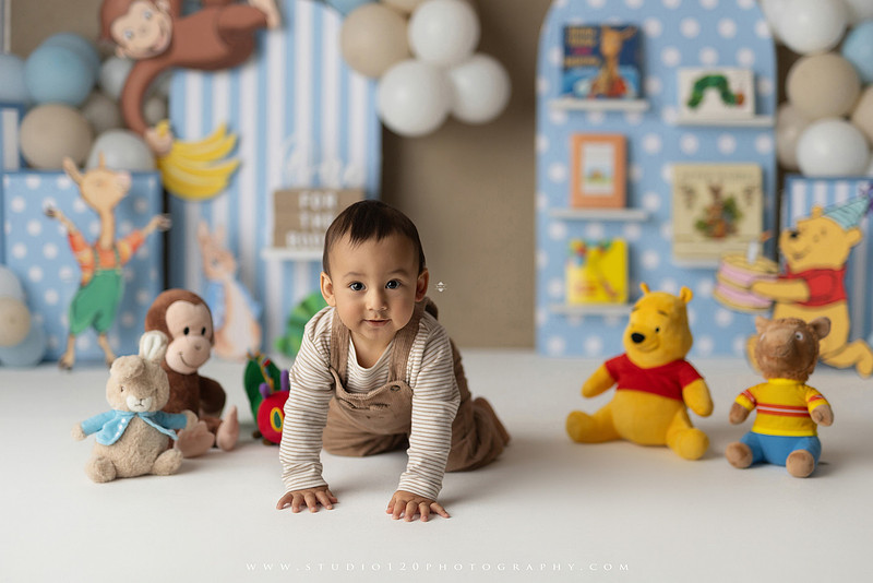 First birthday cake smash and western splash milestone session at Studio 120 Photography in Ramona California serving Poway, Santee, Lakeside, and San Diego families