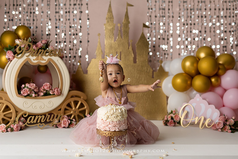 "first birthday photographer", "princess cake smash", "luxe cake smash", "baby milestone photography", "San Diego cake smash photographer", "first birthday photos", "custom cake smash set", "baby portrait session", "princess birthday photos", "one year old photos", "client closet outfits", "first birthday celebration"