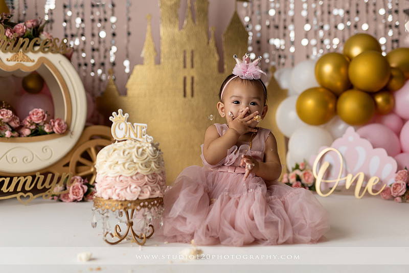 "first birthday photographer", "princess cake smash", "luxe cake smash", "baby milestone photography", "San Diego cake smash photographer", "first birthday photos", "custom cake smash set", "baby portrait session", "princess birthday photos", "one year old photos", "client closet outfits", "first birthday celebration"