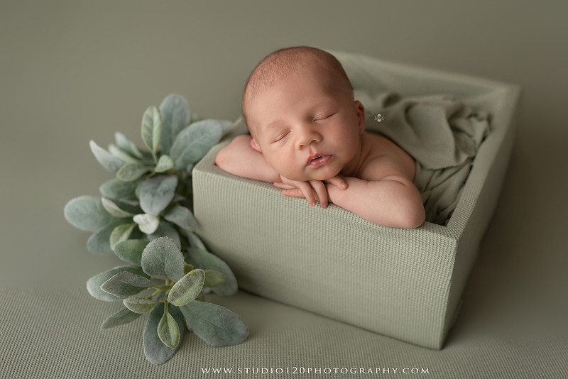 Professional newborn photography session in Ramona featuring a sleeping baby boy, sibling and family portraits, timeless wrapped newborn poses, custom racing-themed portraits, and classic studio photography by Studio 120 Photography.